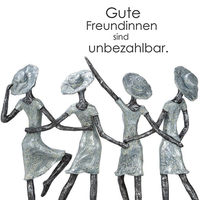 Figuur '4 Ladies', polyresin, antique silver finish, H34cm