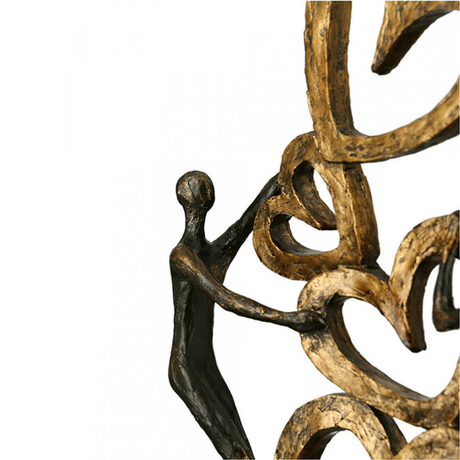 Figuur 'Heart to Heart', polyresin, antique bronze finish, H41cm