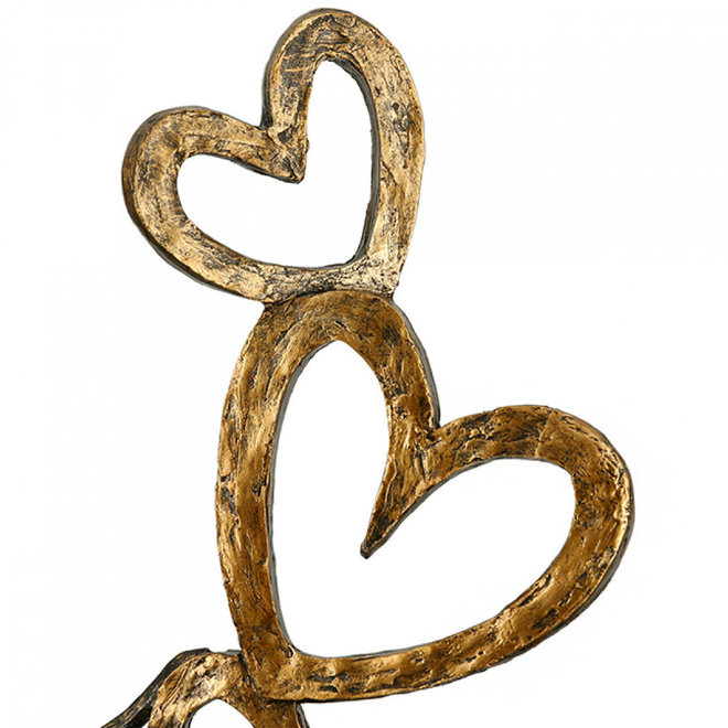 Figuur 'Heart to Heart', polyresin, antique bronze finish, H41cm