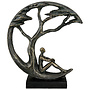 Figuur 'Daydreamer', polyresin, antique bronze finish, H32cm