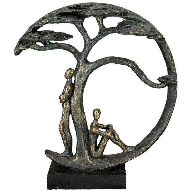 Figuur 'Shadow', polyresin, antique bronze finish, H32cm