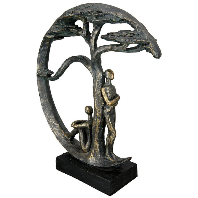 Figuur 'Shadow', polyresin, antique bronze finish, H32cm