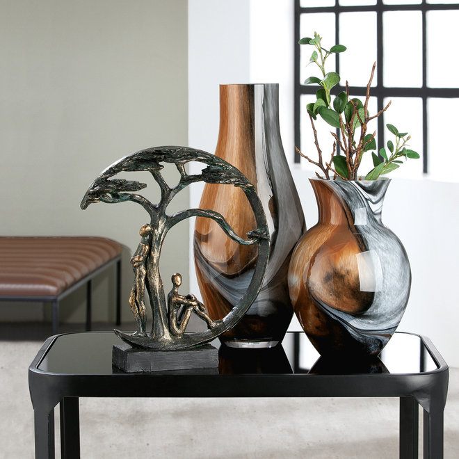 Figuur 'Shadow', polyresin, antique bronze finish, H32cm
