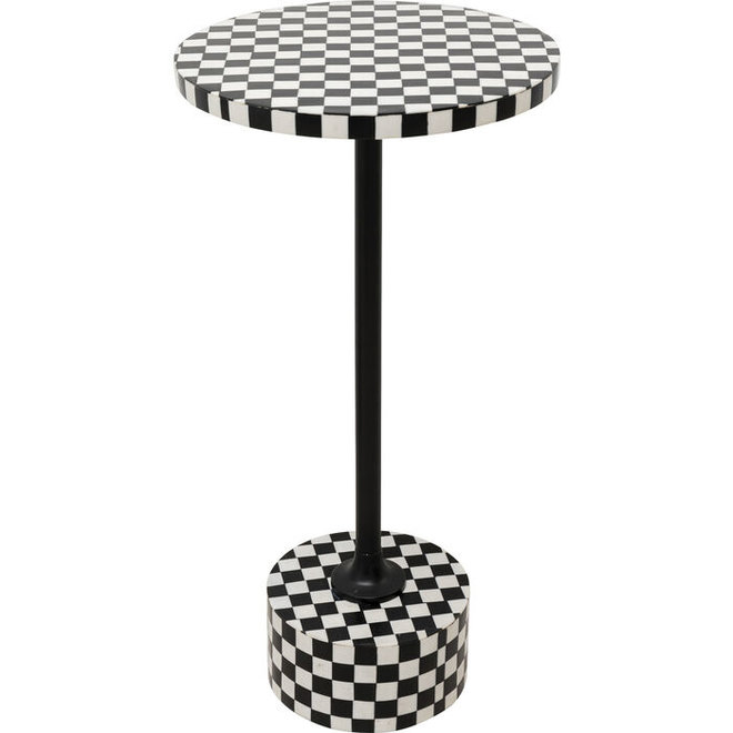 Bijzettafeltje Domero Chess Black/White Ø25cm