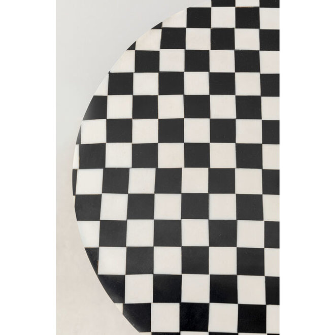 Bijzettafeltje Domero Chess Black/White Ø25cm