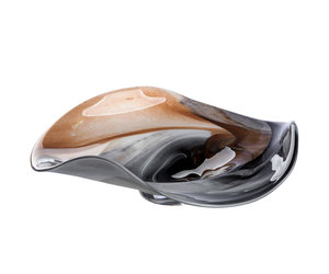 GILDE GLAS art Vierkante decoratieve schaal - handgeschilderd - ca. 30 x 50 cm