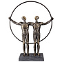 Figuur 'Two Men', polyresin, antique bronze finish, H35cm