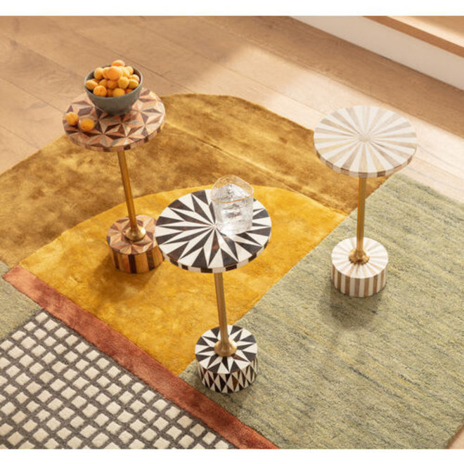 Bijzettafeltje Domero Star Brown White Ø25cm