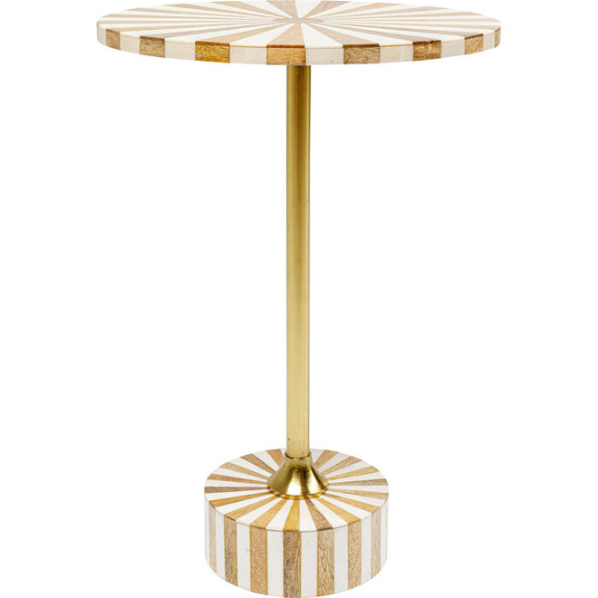 Bijzettafel Domero Cirque Gold White Ø40cm