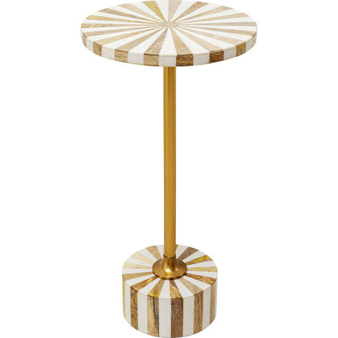 Bijzettafeltje Domero Cirque Gold White Ø25cm