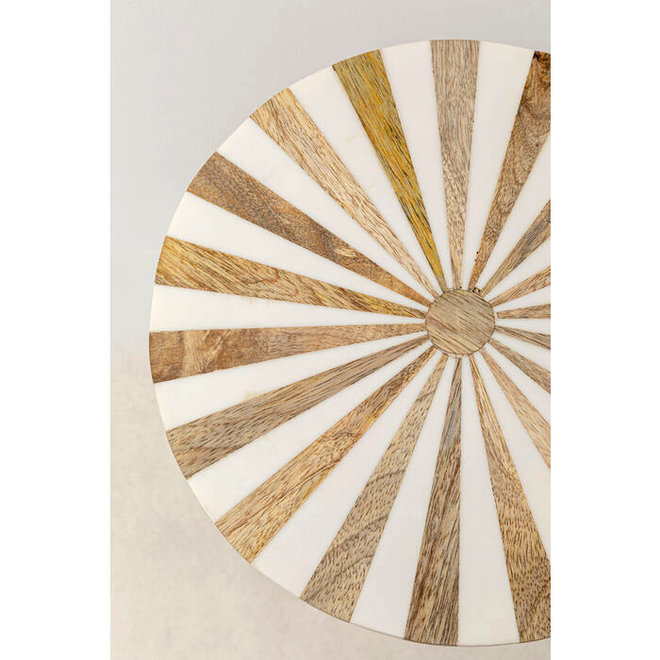 Bijzettafeltje Domero Cirque Gold White Ø25cm