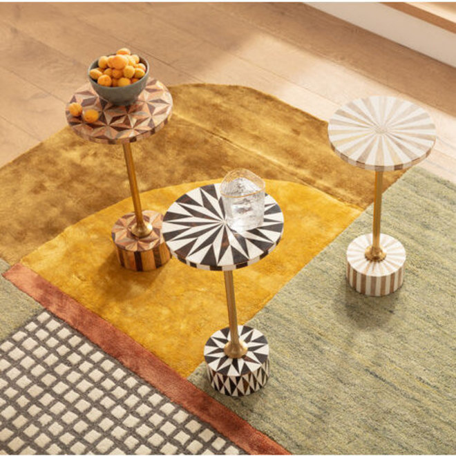 Bijzettafeltje Domero Cirque Gold White Ø25cm