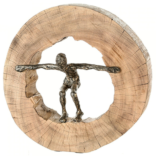 Sculptuur in hout 'Jumping'