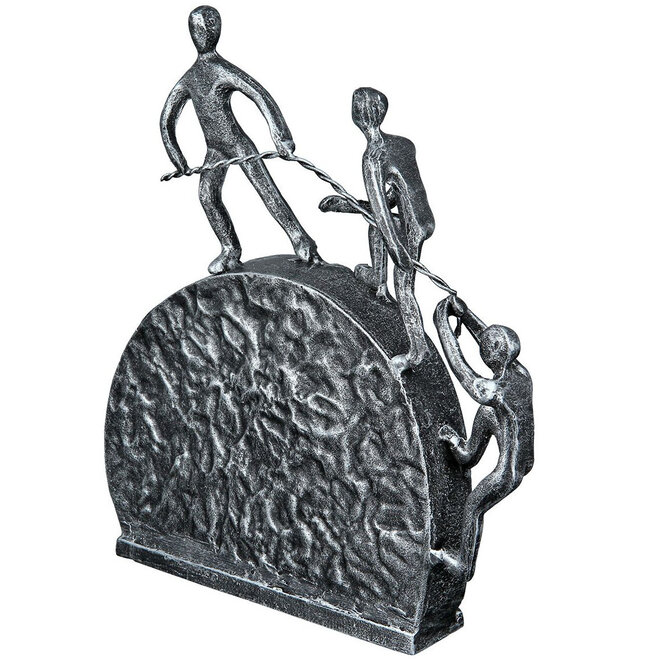 Metal-Sculpture 'Lifting', antique silver finish