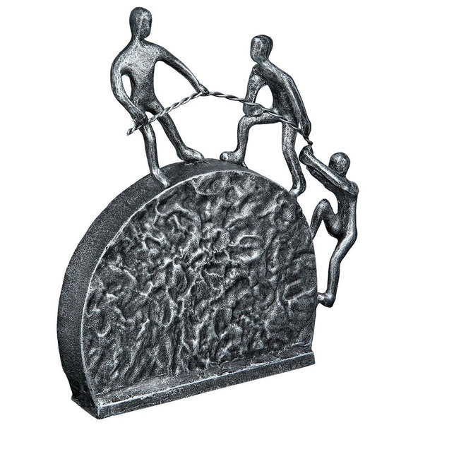 Metal-Sculpture 'Lifting', antique silver finish