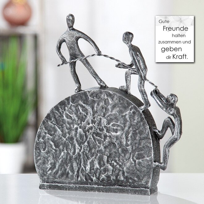 Metal-Sculpture 'Lifting', antique silver finish