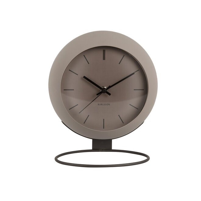 Table Clock Nirvana Globe, dark warm grey