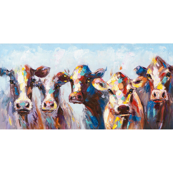 Canvas schilderij A Group Of Cows 50x100