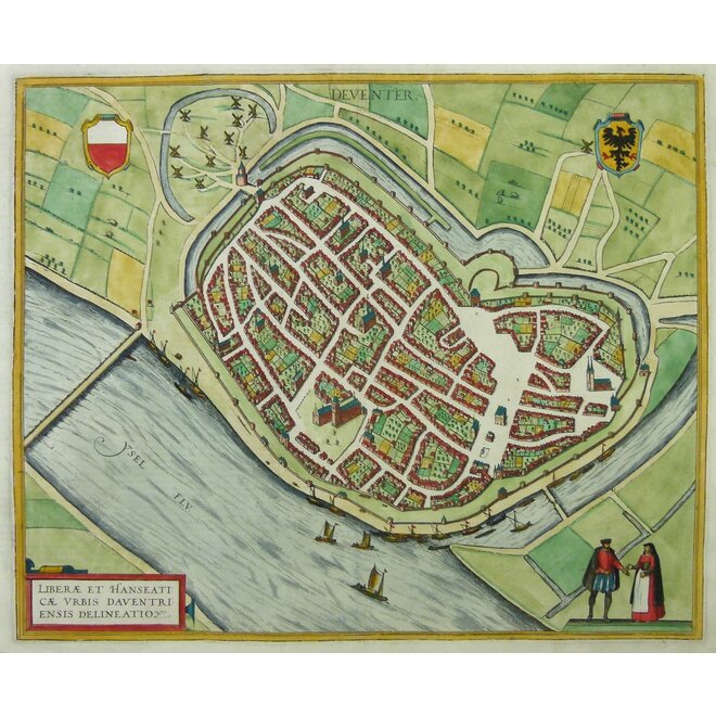 Collectie Gouldmaps - Deventer - Daventriensis Delineatio; G. Braun & F. Hogenberg - 1581-1617