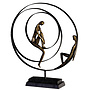 Figuur 'Patience', polyresin and metal, antique bronze finish, H41cm
