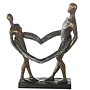 Figuur 'Connected', polyresin, antique bronze finish, H31cm