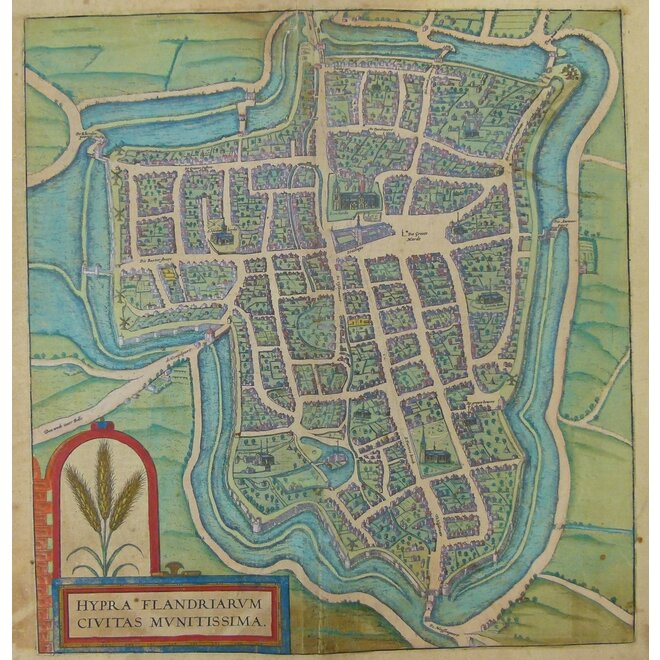 Collectie Gouldmaps - Ieper – Hypra (..).; G. Braun & F. Hogenberg – 1575-1617