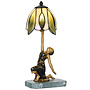Tiffany Tafellamp Golden Art Deco Lady