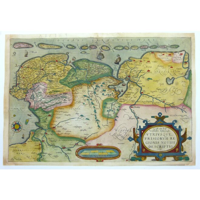 Collectie Gouldmaps - Friesland, Groningen, Drenthe, Ost Friesland; A. Ortelius - Oost end West Vrieslandts beschrijvinghe (..) - 1584