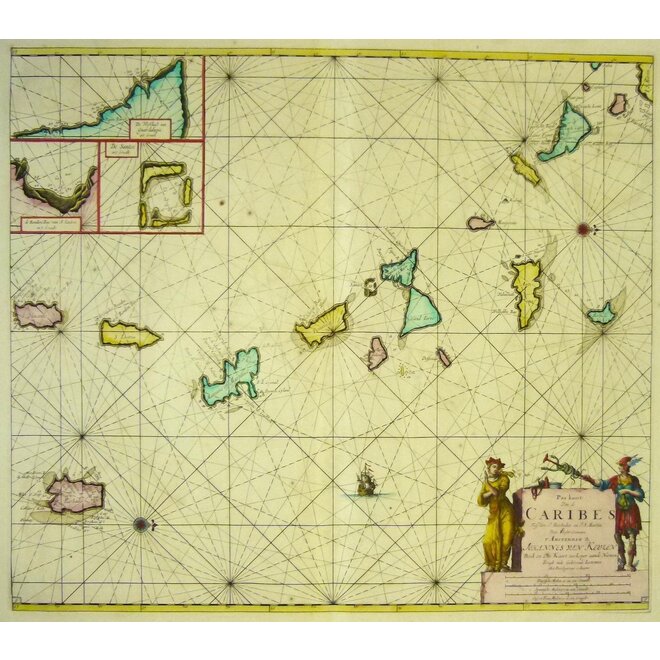 Collectie Gouldmaps - Antillen - Bovenwindse eilanden – Pas Kaart Van de Caribes Tusschen I Barbados en I.S. Martin (..).; J. van Keulen – 1695/1708