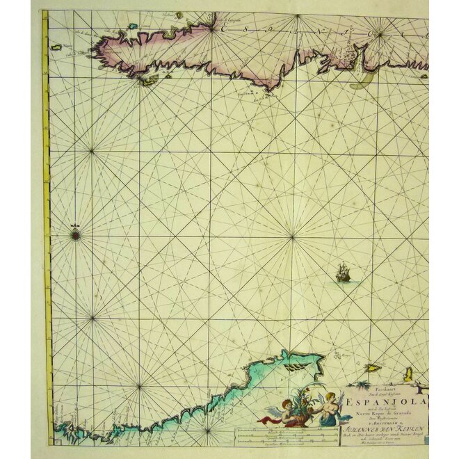 Collectie Gouldmaps - Colombia – Haiti – Dominical Rupublic – Curacao - Aruba - Pas Kaart Van de Zuyd Kust van Espanjola (..).; J. van Keulen – 1695/1708