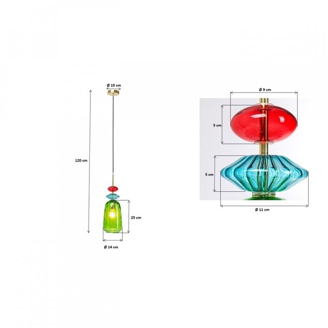 Pendant hanglamp Goblet Colore Uno groen