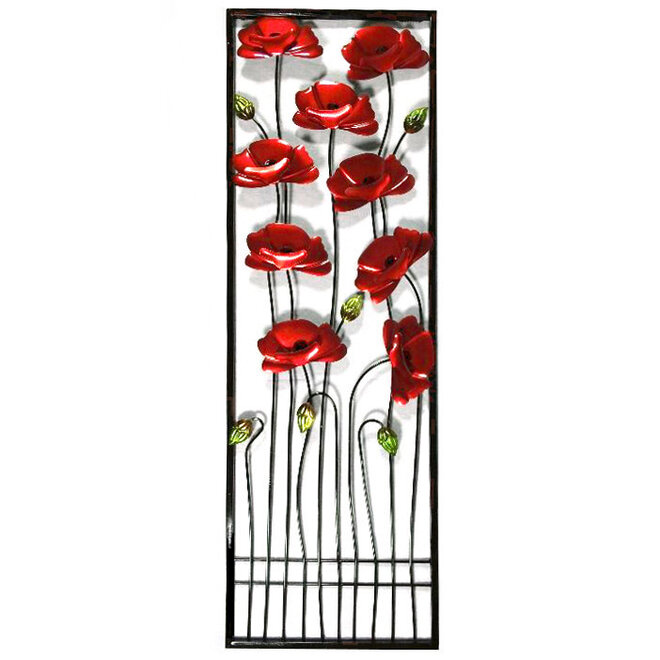 Wall Art Poppies in Frame 90x30