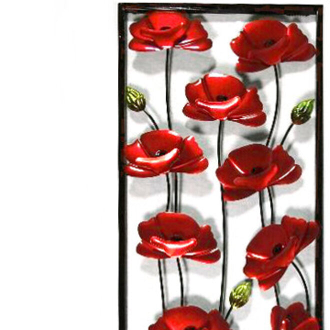 Wall Art Poppies in Frame 90x30