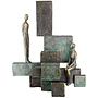 Figuur 'Teaching', polyresin, antique copper/bronze finish, H30cm