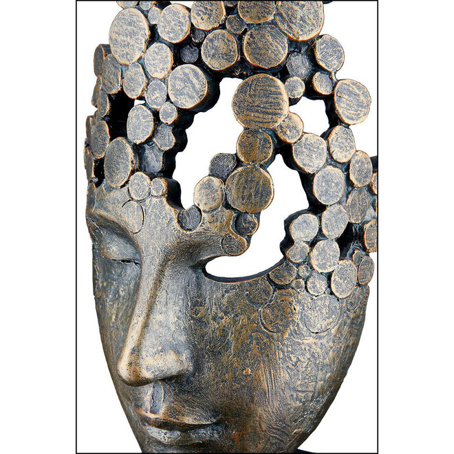 Figuur 'Female Mask', polyresin, antique bronze finish, H31cm