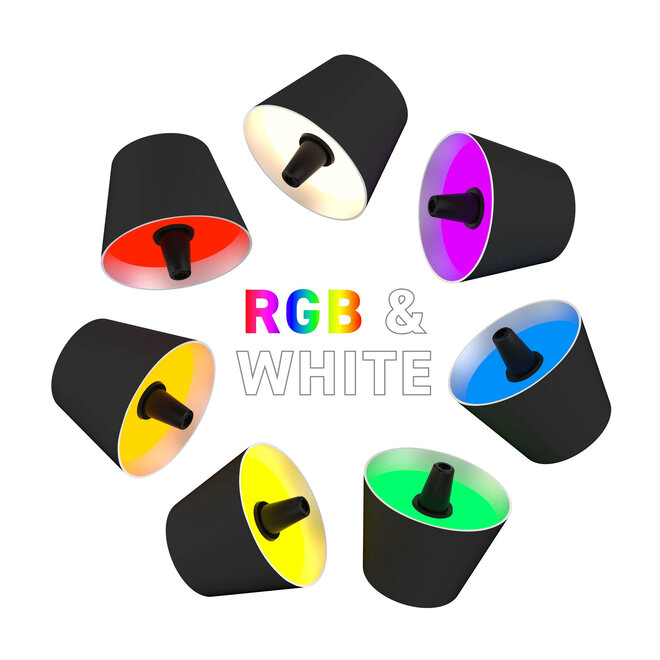 Sompex TOP 2.0 oplaadbare RGB fleslamp, zwart
