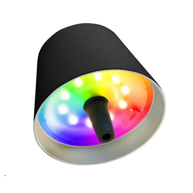 Sompex TOP 2.0 oplaadbare RGB fleslamp, zwart