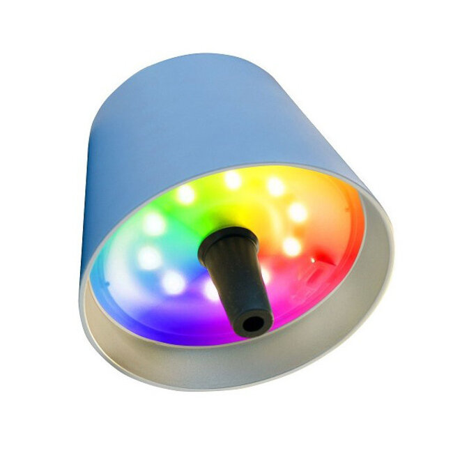 Sompex TOP 2.0 oplaadbare RGB fleslamp, blauw