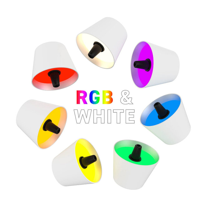 Sompex TOP 2.0 oplaadbare RGB fleslamp, wit