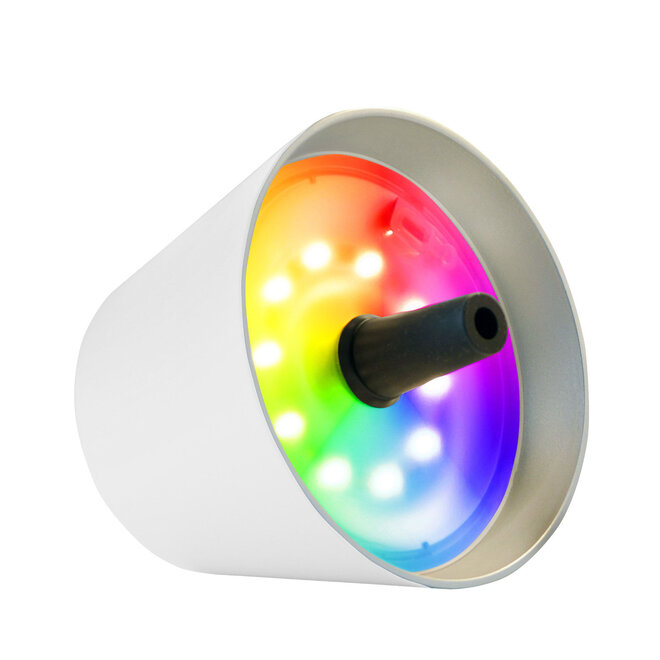 Sompex TOP 2.0 oplaadbare RGB fleslamp, wit