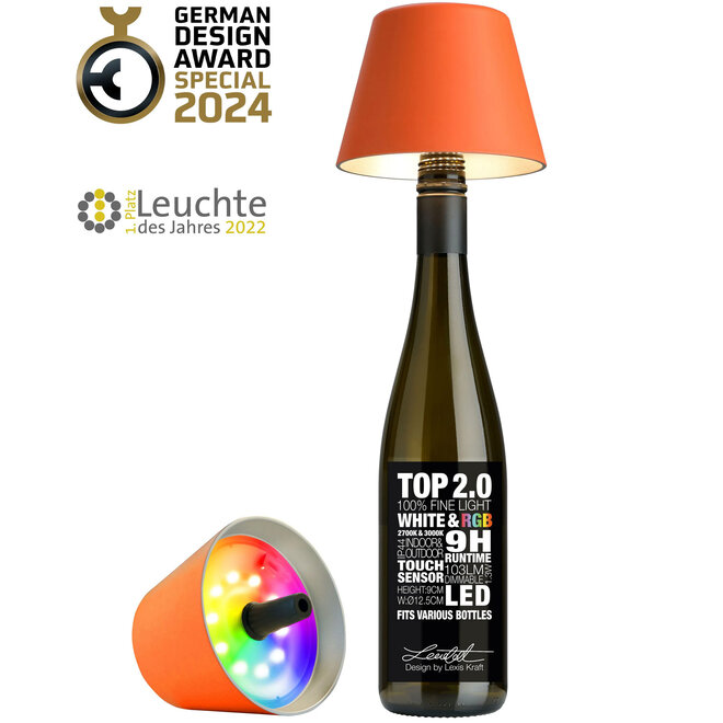 Sompex TOP 2.0 oplaadbare RGB fleslamp, oranje