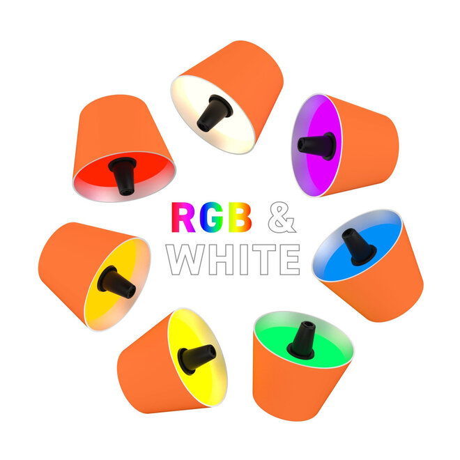 Sompex TOP 2.0 oplaadbare RGB fleslamp, oranje