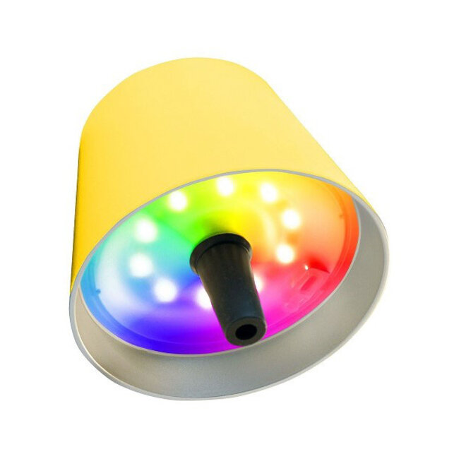 Sompex TOP 2.0 oplaadbare RGB fleslamp, geel