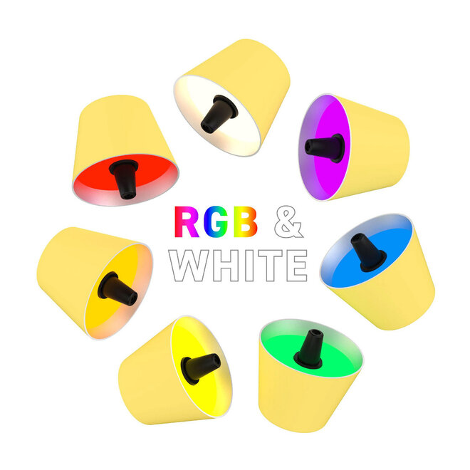 Sompex TOP 2.0 oplaadbare RGB fleslamp, geel