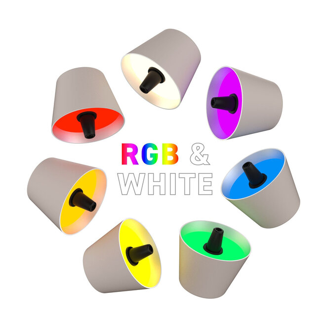 Sompex TOP 2.0 oplaadbare RGB fleslamp, zand