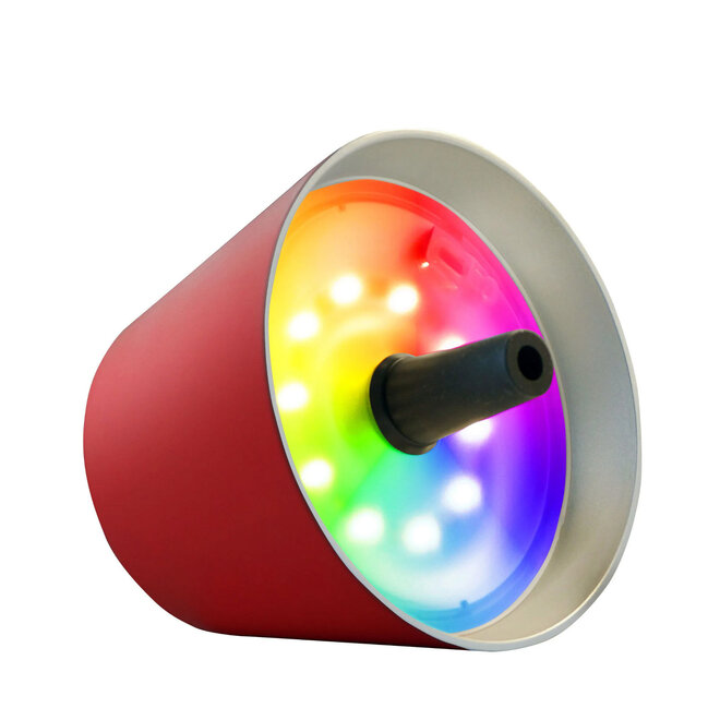 Sompex TOP 2.0 oplaadbare RGB fleslamp, rood