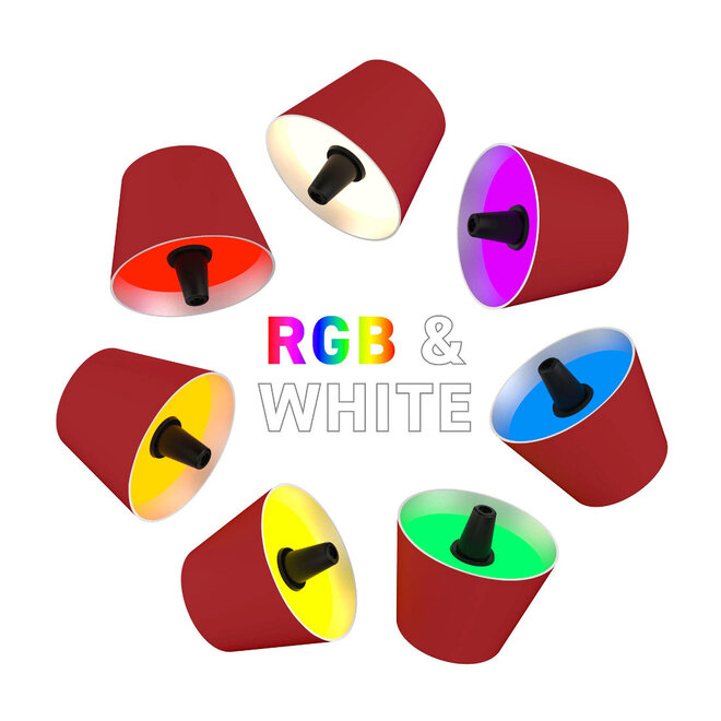 Sompex TOP 2.0 oplaadbare RGB fleslamp, rood