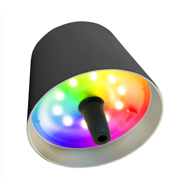 Sompex TOP 2.0 oplaadbare RGB fleslamp, antraciet