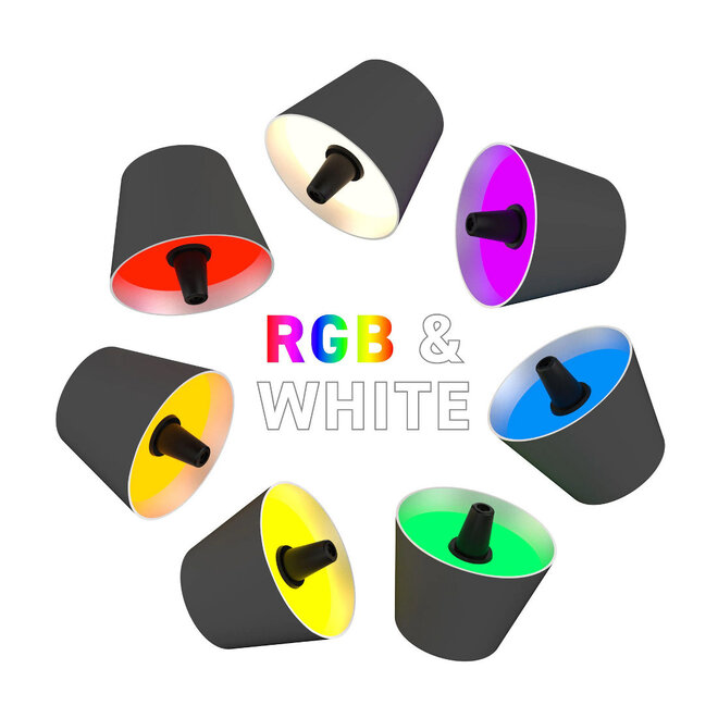 Sompex TOP 2.0 oplaadbare RGB fleslamp, antraciet