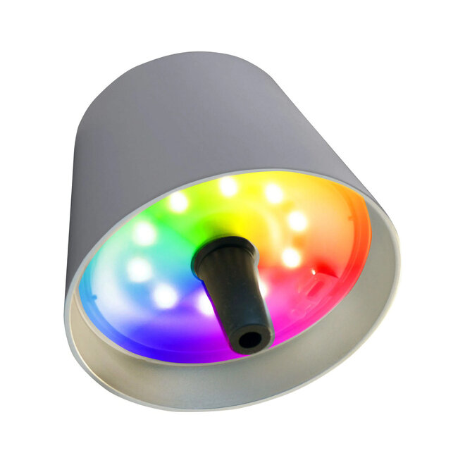 Sompex TOP 2.0 oplaadbare RGB fleslamp, grijs